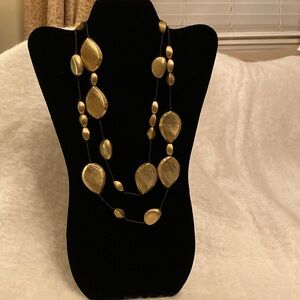 Gold Necklacee withh Black String